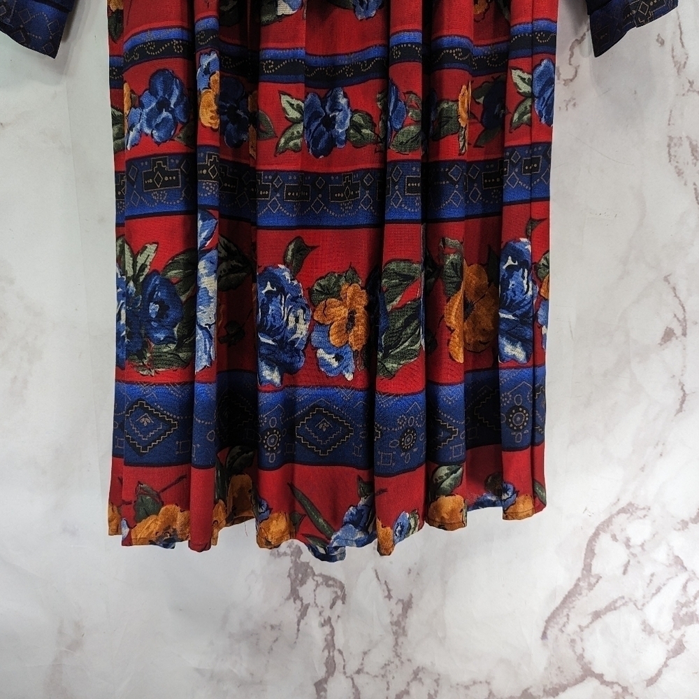 Vintage Roper Skirt Set Womens Large Button Midi Maxi Prairie Floral Western - Picture 7 of 16